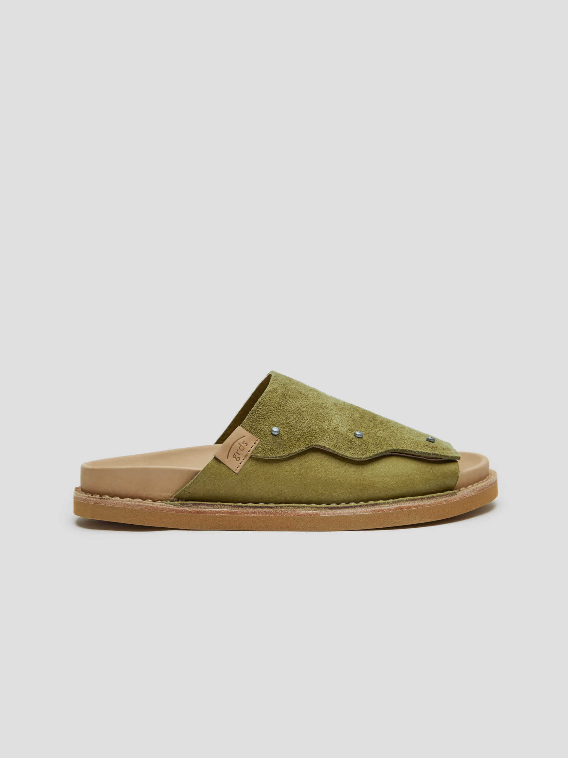 slides 04 suede/leather green moss 스니커즈와 구두